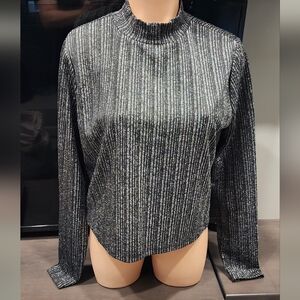 Elegant Black and Silver Women's Top